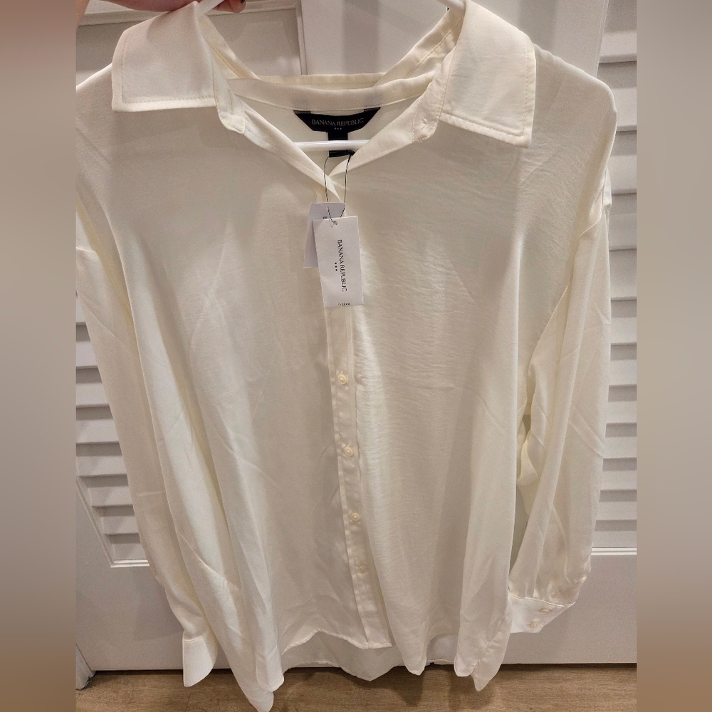 Banana Republic White Women's Oversized Shirt